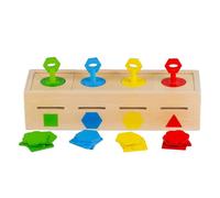 Generico Color Sorting Sensory Toys, Wood Intelligence Boost Toy, 8.66x2.76x1.97 Inches, Lock Box Shape Sorter, Educational Game for Classroom, Daycare, Homeschool, Travel, Multicolor