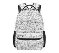 Generico Color Your Own Backpack Cow Print Handmade Casual Shoulder Bag | Kids DIY Doodle Backpack,Blank Canvas Cow Print Bookbag | Large Capacity Creative Craft Bag For Daily Commute Vacation Picnic