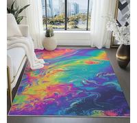 Generico Colorato Tappeto 50x80 cm - lavabile antiscivolo per interni soggiorno Tappeto, Onirico Colorato Liquido stampa per camera da letto piccolo morbido a pelo corto tappetino da bagno o comodino