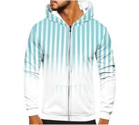 Generico Colore Sfumato Felpe Uomo Zip Gradient Colour Sweaters And Sweatshirts Zip Cardigan Jacket Men's Sports Jacket with Front Tasche Sweatshirt Long Sleeve with Coulisse Hoodie Casual Jackets