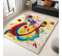 Generico Colore Tappeto Salotto 60 x 90 cm Interno Pelo Corto Tappeti, Acquerello Scarabocchio Astratto Lavabile in Lavatrice Antiscivolo Tappeto per Salotto Cameretta Ufficio Ingresso