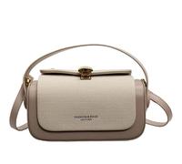 Generico Colorful Fabric Flap Crossbody Bag, Small Elegant Leather Top Handle Purses Mini Exquisite Shoulder Travel Bag (Beige)