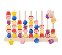 Generico Colorful Wooden Stacking Toy, Educational Shape Matching Blocks Set, 7x7 Inches Stacking with Fruit Theme, Smooth Wood Learning Puzzle, Kids Toy with Style, Game for Classroom Play