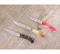 Generico COLTELLO 11 CM SARDO artigianale Pattada MANICO 3 tipoligie materiale portachiave (Corno di muflone)