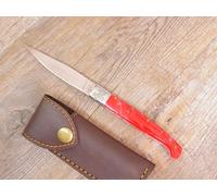 Generico COLTELLO 21 CM SARDEGNA SARDO Pattada MANICO resina pigmentata rosso sangue PATTADESA lama 9,5cm