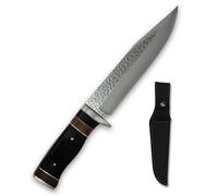 Generico Coltello da Caccia Lama Fissa in Acciaio con Manico in Legno e Materiale Composito e Fodero Incluso - Idea regalo - Coltello Outdoor per Caccia Campeggio ed Escursionismo - Modello 07