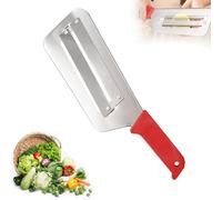 Generico Coltello Da Verdura A Doppia Lama in Acciaio Inossidabile, Taglierina E Affettatrice Multifunzione Per Cavoli, Insalata E Verdure, Impugnatura Ergonomica, Facile Da Pulire (Rosso)