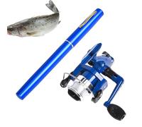 Generico Combinazione Canna da E Mulinello con Penna - Piccola Canna da Retrattile, Asta da 39 Pollici | Attrezzatura Portatile per Donna Uomo Pescatore Dock Serbatoio Fiume Stagno Lago Mare Mini T