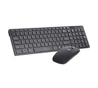Generico Combo tastiera wireless 2 4GHz 1200DPI ottica con 1 ricevitore USB per uso in ufficio domestico tasti di combinazione multifunzionali risparmio energetico design ergonomico Plug and Play