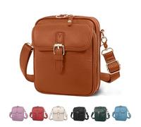 Generico Comebybuy Purse Vintage Mini Messenger Bag, Crossbody Leather Bag,Leather Small Purse Crossbody Shoulder Bags,for Women Men (Light brown)