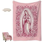 Generico Comfortable Pink Virgin Mary Blanket,Guadalupe Soft Cozy Warm Plush Blanket,Lightweight Breathable Flannel Bed Blankets, Catholic Christian Faith Gifts for Women Mom