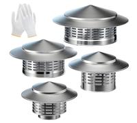 Generico Comignolo Cappello 75mm 110 mm 160 mm 200 mm 250 mm 300 mm Cappellino per Camino in Acciaio Inox 304 Tappo Antipioggia per Camino Cappuccio di Sfiato del Tetto(250mm/10in)