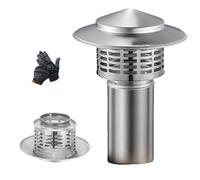 Generico Comignolo in Acciaio Inox Cono per Stufa O Camino 160mm Antipioggia Comignoli del Tetto con Rete Anti-Insetto Copertura Antipioggia Tappo di Ventilazione(ID 50mm)