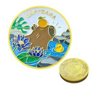 Generico Commemorative Coin, Capybara Coins, 1.57x1.57 Inches Acrylic Protective Box, Vibrant Keepsake Souvenir, Capybara Collectibles for Birthday, Holiday Present, Friends, Family