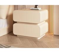 Generico Comodini, Comodino creativo con doppio cassetto, comodino for camera da letto alla moda, multiuso carino for soggiorno, dormitorio(White,15.7x15.7x19.7in)