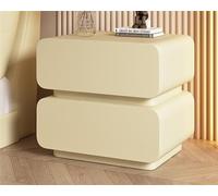 Generico Comodini, Comodino creativo con doppio cassetto, comodino for camera da letto alla moda, multiuso carino for soggiorno, dormitorio(Beige,15.7x15.7x19.7in)