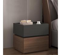 Generico Comodino con 2 Cassetti, Comodino Scanalato, Tavolino Moderno di metà Secolo, Comodino in Legno per Camera da Letto, Divano, Ufficio(Style B,11.8in)