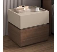 Generico Comodino con 2 Cassetti, Comodino Scanalato, Tavolino Moderno di metà Secolo, Comodino in Legno per Camera da Letto, Divano, Ufficio(Style A,19.68in)