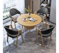 Generico Comodino con Tavolo Mobile, Regolabile, Pieghevole per Ufficio e casa, Moderno Tavolo da Pranzo Rotondo e Set di sedie - Mobili da Ufficio e Reception da 4 Pezzi per trattative Commerciali,