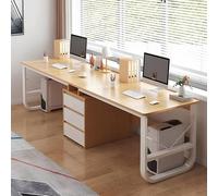 Generico Comodino con Tavolo Mobile, Regolabile, Pieghevole per Ufficio e casa, scrivania Moderna in Legno per Computer per Due Persone, Grande Tavolo da Scrittura con cassetti per Ufficio a casa