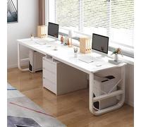 Generico Comodino con Tavolo Mobile, Regolabile, Pieghevole, per Ufficio e casa, scrivania per Computer in Legno per Due Persone, Grande Tavolo da Scrittura per Ufficio Domestico, scrivania da Studio