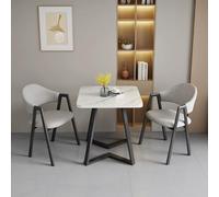 Generico Comodino con Tavolo Mobile, Regolabile, Pieghevole per Ufficio e casa, Set da Pranzo Quadrato con 2 sedie - Tavolo da caffè Moderno e Combinazione di sedie per Salotto, Soggiorno, Area Recep