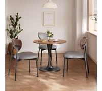 Generico Comodino con Tavolo Mobile, Regolabile, Pieghevole per Ufficio e casa, Set da Pranzo Rotondo con 3 sedie, tavolino da caffè in Pelle e Combinazione di sedie, mobili da Pranzo Moderni per SOG