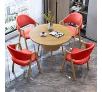 Generico Comodino con Tavolo Mobile, Regolabile, Pieghevole per Ufficio e casa, Set da Pranzo Rotondo Moderno con 4 sedie - Elegante Arredamento per Reception e trattative Commerciali per Soggiorno,