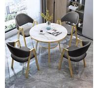 Generico Comodino con Tavolo Mobile, Regolabile, Pieghevole per Ufficio e casa, Set da Pranzo Rotondo Moderno con 4 sedie - Elegante Arredamento per Reception e trattative Commerciali per Soggiorno,