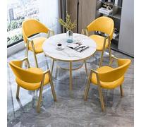 Generico Comodino con Tavolo Mobile, Regolabile, Pieghevole per Ufficio e casa, Set da Pranzo Rotondo Moderno con 4 sedie, Arredamento per Ufficio, Reception e Soggiorno per trattative Commerciali, p