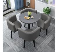 Generico Comodino con Tavolo Mobile, Regolabile, Pieghevole per Ufficio e casa, Set da Pranzo Rotondo per 4 Persone con sedie, Elegante tavolino da caffè per conferenze, Soggiorno, Bar e Sala da tè,