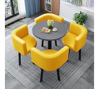 Generico Comodino con Tavolo Mobile, Regolabile, Pieghevole per Ufficio e casa, Set da Pranzo Rotondo per 4 Persone con sedie, Perfetto per caffetterie, Sale da tè e soggiorni - Elegante tavolino da