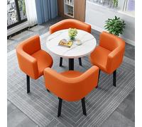 Generico Comodino con Tavolo Mobile, Regolabile, Pieghevole per Ufficio e casa, Set da Pranzo Rotondo per 4 Persone con sedie, Elegante Tavolo da conferenza e da caffè per Soggiorno, caffetteria, Sal