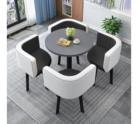 Generico Comodino da Tavolo Mobile, Regolabile, Pieghevole, per Ufficio e casa, Set da Pranzo Rotondo per 4 Persone con sedie, Elegante tavolino da caffè per conferenze, Soggiorno, caffetteria e Sala