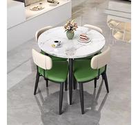 Generico Comodino da Tavolo Mobile, Regolabile, Pieghevole, per Ufficio e casa, Set da Pranzo Rotondo retrò con 4 sedie, Design Semplice in Legno per attività Commerciali, Balcone, Sala da Pranzo e u