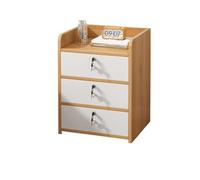 Generico Comodino di Lusso con cassetto portaoggetti chiudibile a Chiave - Elegante Comodino Color Legno con Tre Scomparti per organizzare ed Essere Elegante in Camera da Letto