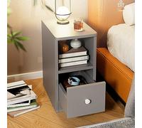 Generico Comodino Moderno con Contenitore, Comodino Compatto con cassetti, Design Semplice per camere da Letto e soggiorni, Contenitore Multifunzionale per Piccoli spazi (Colore: Argento)