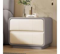 Generico Comodino Moderno per Camera da Letto, Comodino in Pelle con Contenitore, con 2 cassetti Doppi nascosti in Legno massello, comodini minimalisti con Pelle in Microfibra, tavolino per Camera da