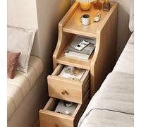 Generico Comodino Stretto, Comodini da Terra con Ripiano Scorrevole Aperto, Tavolino Sottile con 2 Cassetti, for Piccoli Spazi, Soggiorno, Camera da Letto