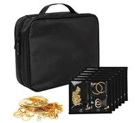 Generico Compact Jewellery Case, Travel Jewellery Storage, Dressing Tool with Compartments, Bedroom Utility with Access, 7.87x9.84x3.15 inches Fashion Accessory, Compact Case for Rings Bracelets