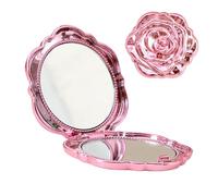 Generico Compact Makeup Mirror - 2.48 Inches Flower Shaped Design | Abs Lens Build - Sided Handheld Mirror with Magnification Regular View for Precise s, Ideal for Travel Purse or Routine.