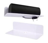 Generico Compact Wall Shelf - 2 Pieces Metal Storage Organizer for Living Room Perfume Storage | Coated Steel with Hidden Mounts, Lip Edge Support Holds, Décor Gadgets Toiletries for Home Photo