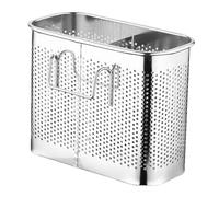 Generico Compartment Cutlery Holder | Portable Drying Metal Holder with Hook - Drying Rack with Hook | for Kitchen Sinks Counter Home House Indoor Restaurant Forks Cutlery