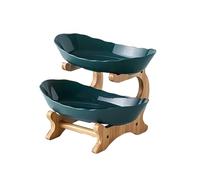 Genérico Compatibile con 2/3 strati di piatti da frutta, for la casa, il soggiorno, gli snack in plastica, i cestini, dolci, le torte, insalatiere(Green S)