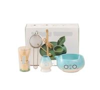 Generico Compatibile con 2/5/7 pezzi di ciotola in ceramica for tè Matcha, colore rosa, frusta in bambù a cinque kit preparazione del beccuccio(24)