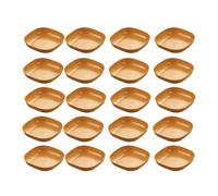 Genérico Compatibile con 20 pezzi di piatti quadrati in plastica effetto legno da cucina, for snack, torte e frutta secca, semplici for l'arte del tè