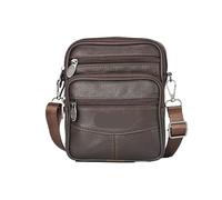 Generico Compatibile con borsa a tracolla da uomo verticale multifunzionale valigetta a casual viaggio(Dark brown)