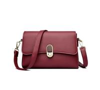 Generico Compatibile con borse a tracolla da donna, borsa a classica in vera pelle copertina a ribalta(Dark Red)