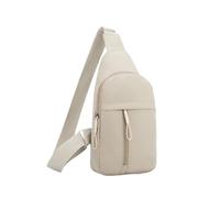 Generico Compatibile con borse da petto donna in nylon Marsupio multifunzionale Portaoggetti in tessuto multi-scomparto(Beige)