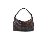 Generico Compatibile con borse semplici, piccole e quadrate, in tinta unita, in stile straniero, trama a spalla intrecciata(Coffee)